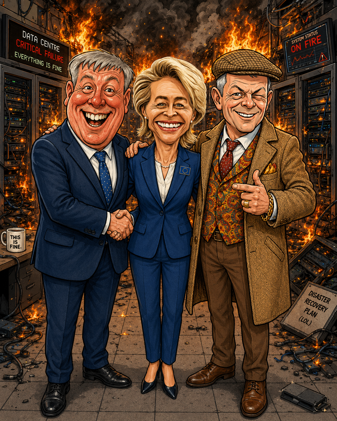 EU officials endorse EUDCA in front of a perfectly normal data centre